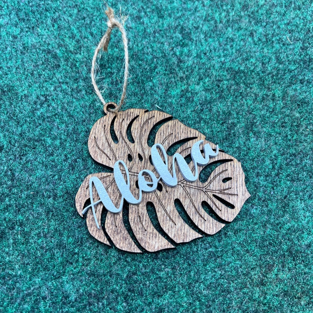 Personalized Monstera Christmas Ornament